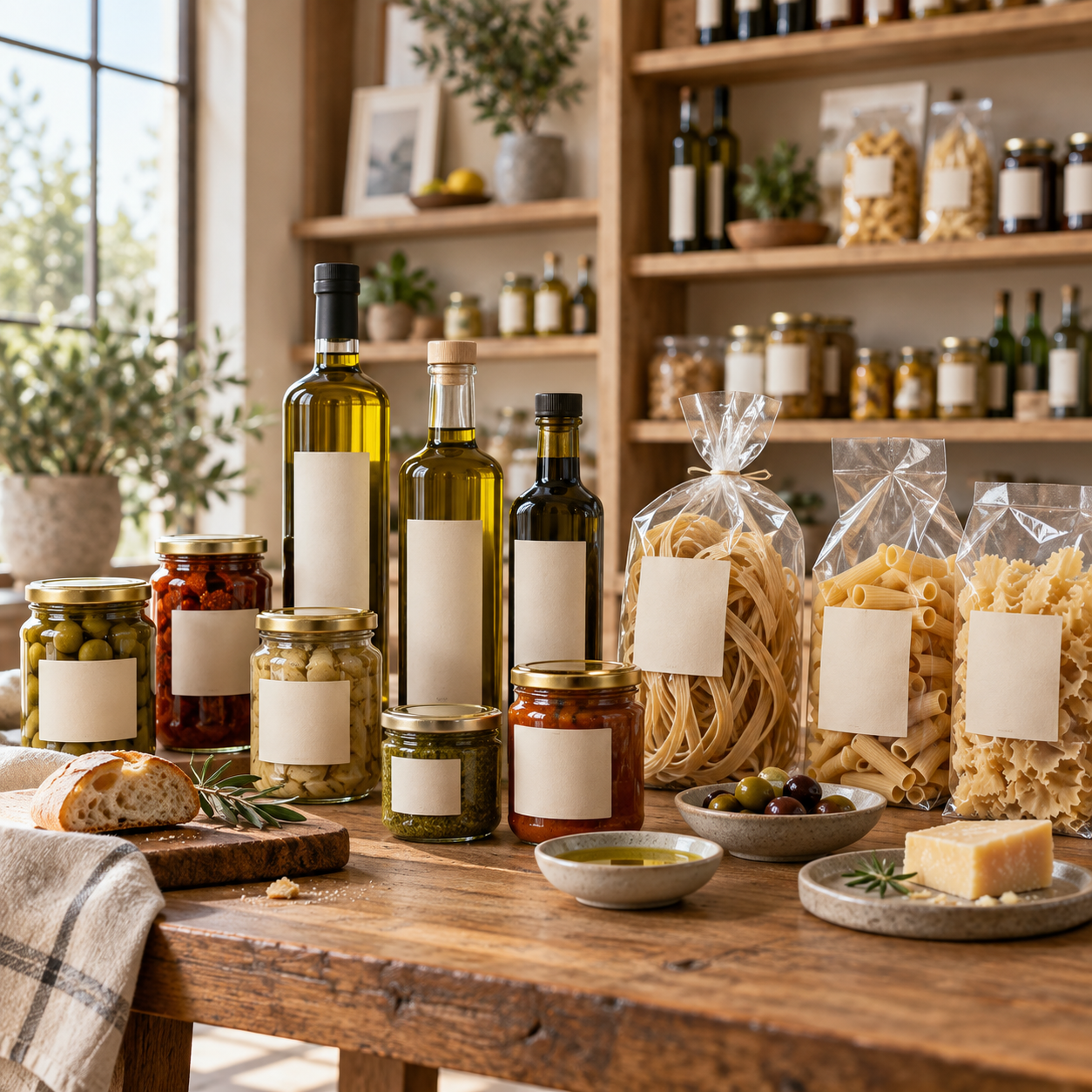 AI-created fictional gourmet retail scene